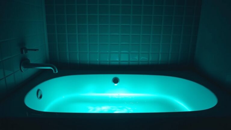 bathtub emitting mysterious glow