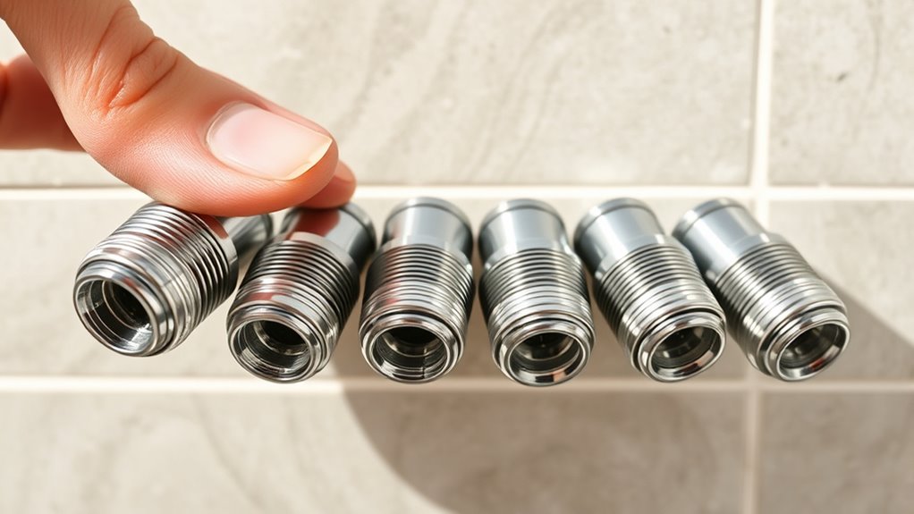 compare shower stem sizes