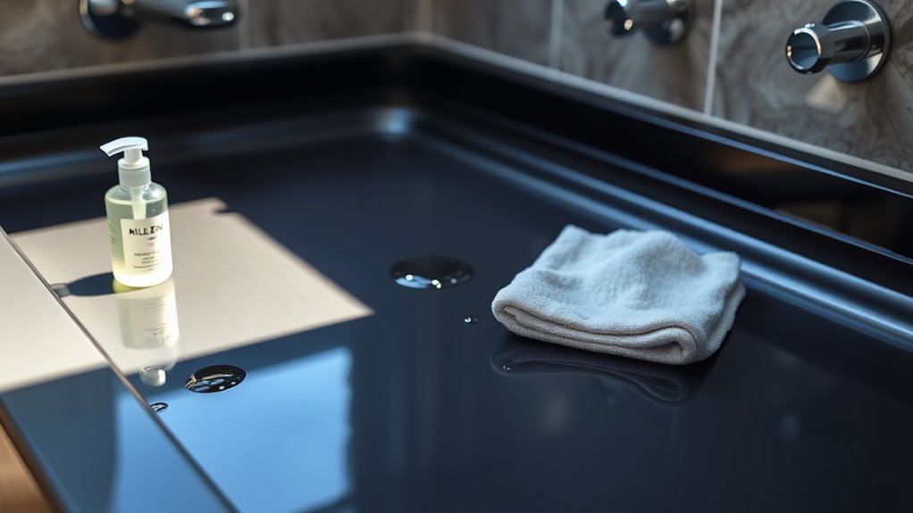 maintain black shower cleanliness