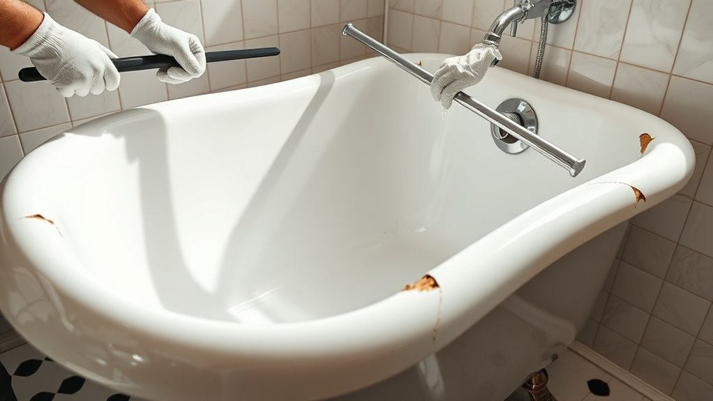 removing porcelain bathtub safely