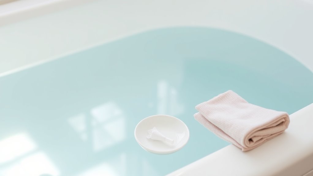 tampons in the bathtub