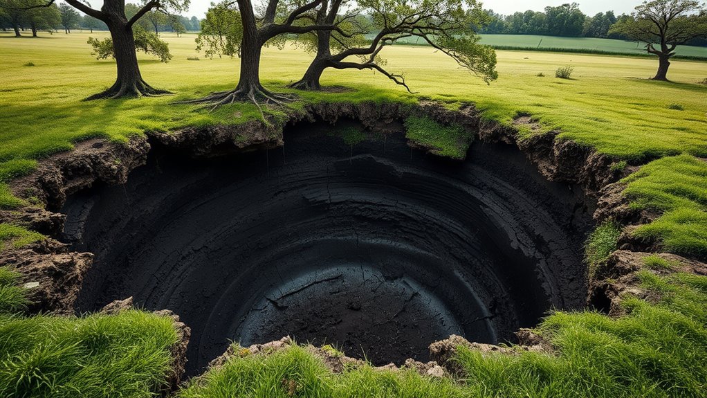 underground erosion causes collapse
